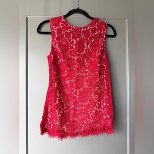 Dolce & Gabbana Vibrant Red Lace Blouse